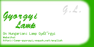 gyorgyi lamp business card